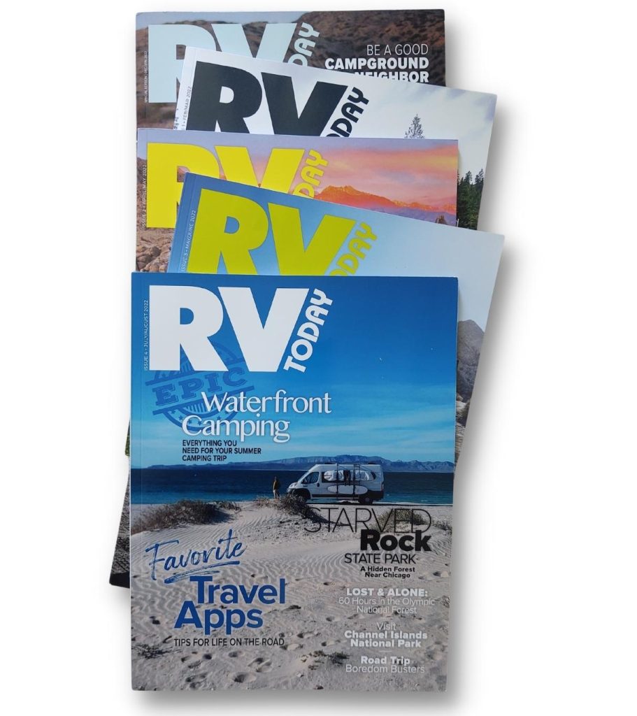 RV Today Magazine issues stacked
