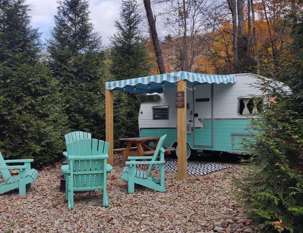 Great Smoky Mountains RV Camping in a vintage Shasta at a campground | Photo: Jamie May | RV Today